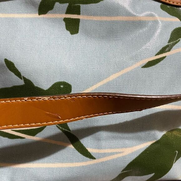 FOSSIL Turtle Tote Shoulder Bag Coated Canvas Zip Top Shopper Purse - Picture 4 of 6